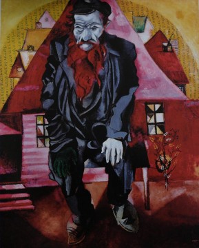 Le Juif Rouge contemporain de Marc Chagall Peinture à l'huile